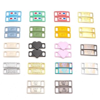 2 Cái / Cặp Kim Loại Thẻ Dây Giày Trang Trí Nam Nữ Phù Hợp Với Giày Sneaker Thời Trang Trái Tim Kim Cương Giày Phụ Kiện