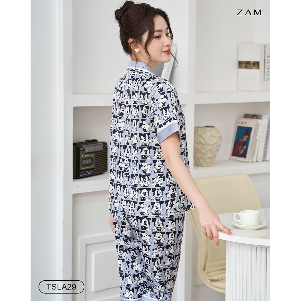 Ảnh BỘ MẶC NHÀ SHE BY ZAM - TSLA29 - BỘ NGẮN TAY QUẦN LỬNG MICKEY XÁM 2
