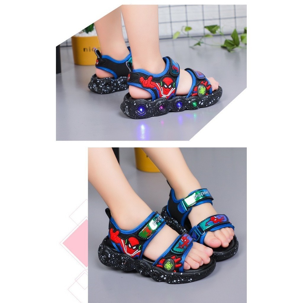 ( thanh lý lỗi đèn)sandal bé trai dép quai hậu siêu nhân nhên cho bé đi học đi chơi 2 quai tùy chỉnh êm chân vảy sơn 997