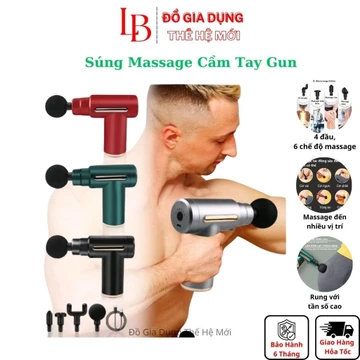 Máy massage cầm tay GUN SG-M, máy mát xa cổ vai gáy 6 cấp độ chuyên sâu, máy đấm lưng mát xa đau nhức vai gáy