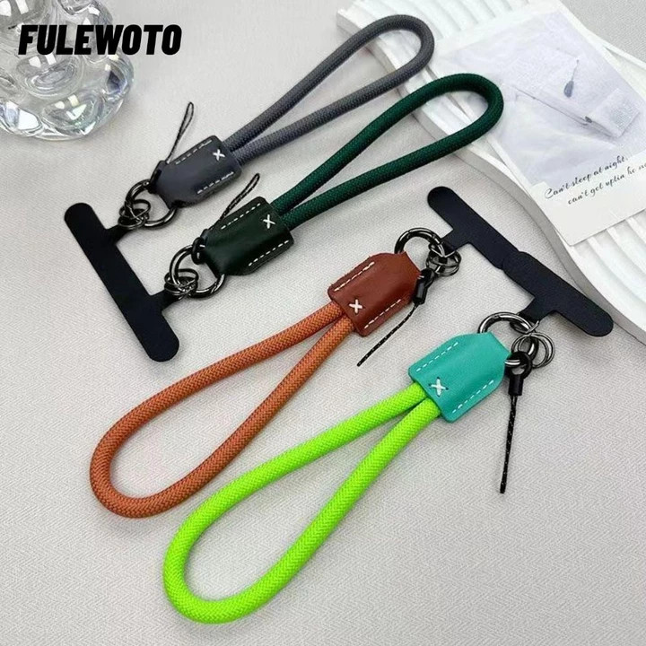 Filewoto Kẹp Điện Thoại Dây Buộc, Dây Đeo Điện Thoại Dây Bện Thời Trang Nữ Nylon, Đầu Da Pu Sang Trọng Dễ Thương Dây Đeo Điện Thoại Phụ Kiện Điện Thoại