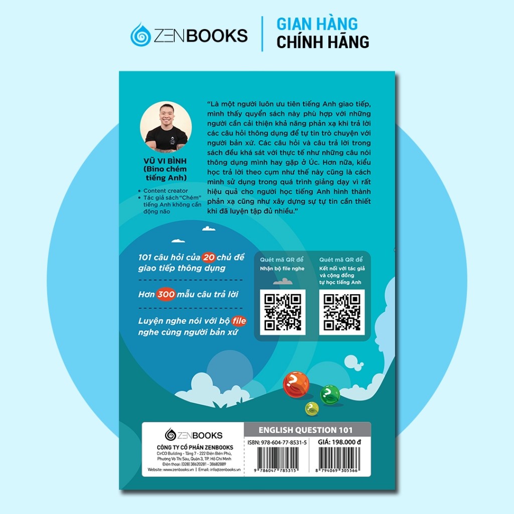 Ảnh Sách - ENGLISH QUESTION 101: Lộ Trình Học Giao Tiếp Qua Q&A - Zenbooks 1