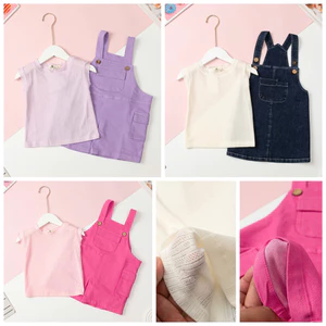 1 set áo và yếm kaki mùa hè LITIBABY size 2 đến 10 tuổi