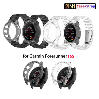 Dành Cho Garmin Forerunner 165 265 2 Dây Nhựa Trong Suốt + Vỏ TPU Mềm Dây Đeo Có Thể Điều Chỉnh