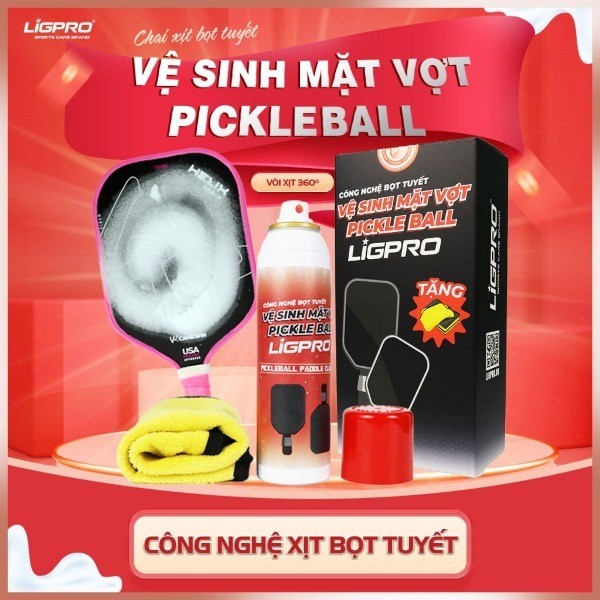 Xịt vệ sinh mặt vợt Pickleball LIGPRO 200ml TẶNG KHĂN chuyên dụng bảo quản các loại vợt thethaochinhhang