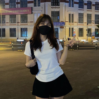 [Combo 2 áo] Áo thun nữ bassic cổ tròn tay ngắn ôm body chất vải thun tăm mềm mịn co giãn thoáng mát