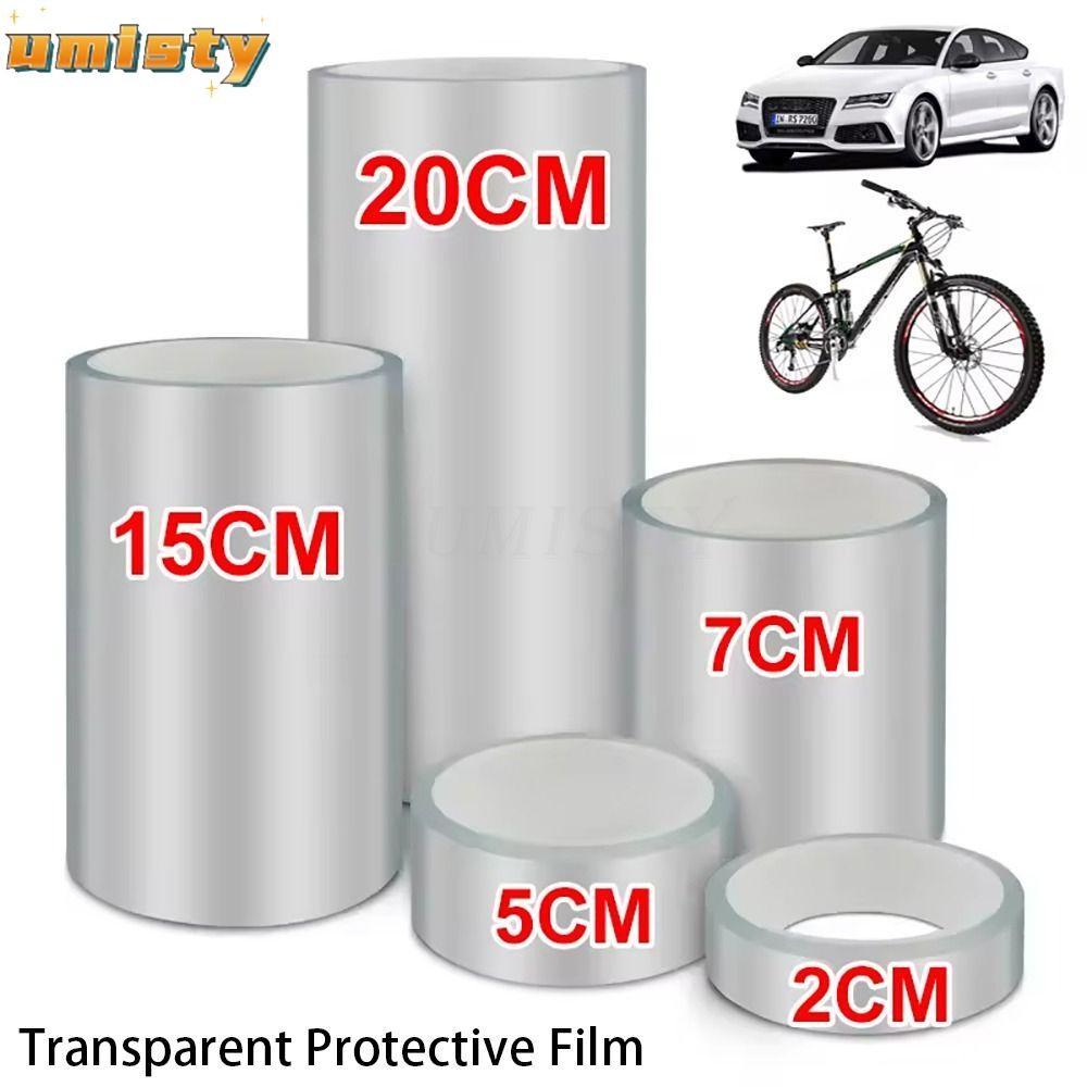 Phim bảo vệ trong suốt UMISTY 1 cuộn, Nhãn dán bảo vệ xe đạp rộng 2 / 3 / 5 / 7 / 10cm vô hình, Tấm bảo vệ khung xe đạp trang trí cưỡi ngựa bền bỉ Băng cửa xe chống trầy xước