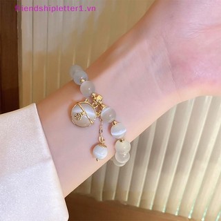 {FH Fashion} Vòng tay đính cườm Opal tinh tế dành cho nữ Mặt dây chuyền may mắn thanh lịch Vòng tay đàn hồi nhẹ nhàng Thời trang Trang sức sang trọng Quà tặng cho bé gái.