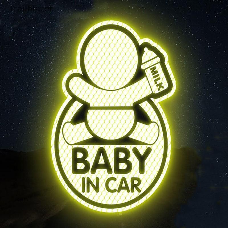 Trailblazer Car Baby Kids On Board Nhãn dán phản quang, Đề can biển cảnh báo cá nhân - 60-100 ký tự Mới