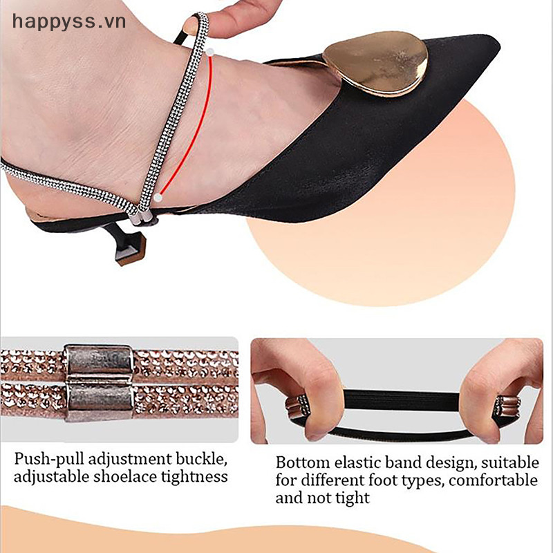 UKX 1 Cặp Dây Khóa Giày Cao Gót Co Giãn Chống Trượt Chống Rơi