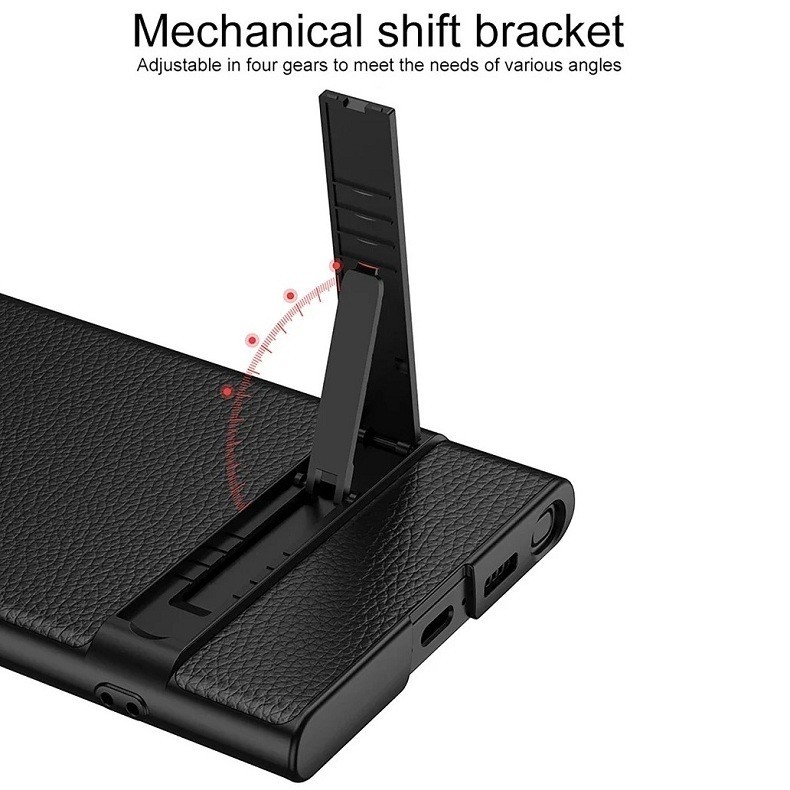 Ốp Điện Thoại Da + Sợi Carbon Mỏng Tích Hợp Giá Đỡ Chống Sốc Cho Samsung S24 Ultra S24 Plus S24 S23 Ultra