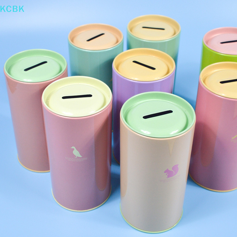[Kc] Animal Candy Color Piggy Bank Metal Piggy Bank Hộp đựng đồ lặt vặt dễ thương Lon lưu trữ Lon quà tặng Hộp đựng tiền trang trí nội thất [BK]
