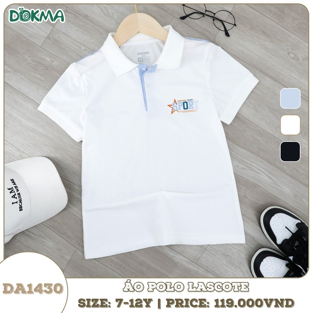 (19-42kg, 7-12Y) Áo Polo Cổ Đức Thiết Kế Thời Trang Dokma DA1430 DA2177 DA2117 DA2663