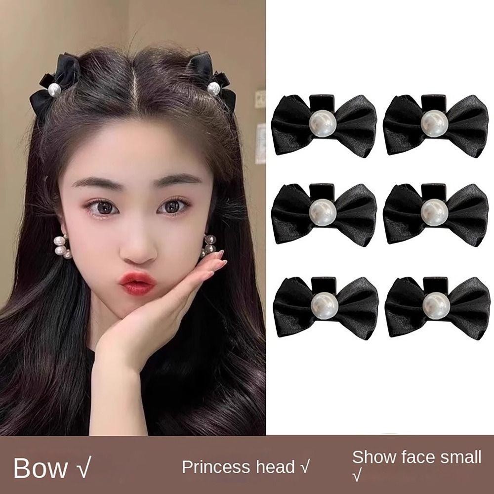 EBINLANDS 1 Cặp Kẹp Tóc Nơ, Thắt Nơ Công Chúa Đầu Kẹp Tóc Bên Cạnh, Ngọc Trai Vintage Vương Miện Ong Mặt Nhỏ Nổ Tóc Nữ Cô Gái