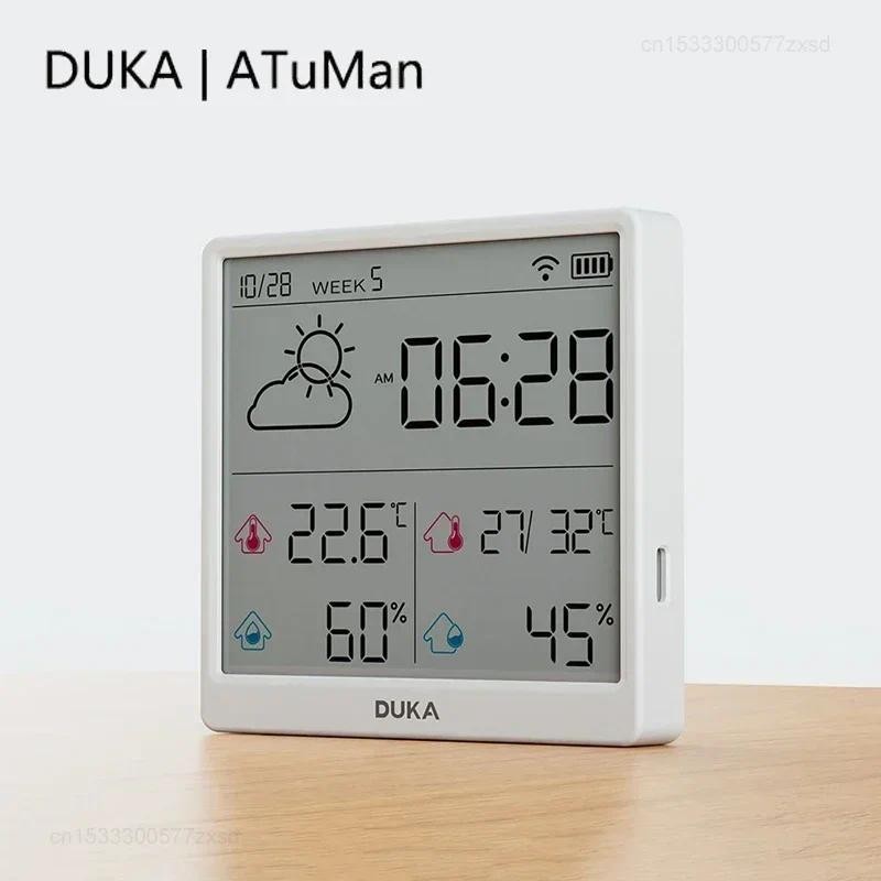 Duka TH3 Cảm biến độ ẩm nhiệt độ điện tử Wifi Điện thông minh Máy đo độ ẩm kỹ thuật số Nhiệt kế Đồng hồ Trạm thời tiết Trang chủ