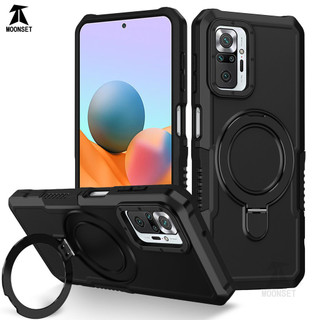 Dành cho Redmi Note 10 Pro / 10s 4G / Note 9s 9 Pro Max 9A 9C 10A Ốp điện thoại có giá đỡ vòng PC cứng Mặt sau TPU mềm Edge Bảo vệ chống rơi cấp quân sự Vỏ mỏng chống sốc