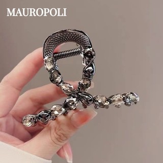 Mauropoli [Sẵn Sàng] Kẹp Tóc Màu Đen Tinh Tế Sang Trọng Ánh Sáng Cao Cấp Kẹp Tóc Nửa Tie Kẹp Tóc Mặt Sau Tấm Phụ Kiện Tóc Kẹp Cá Mập Mũ Đội Đầu