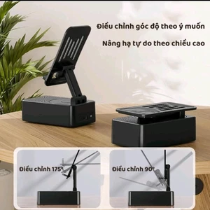 Sạc dự phòng dung lượng 5000 mAh 3 trong 1 tích hợp loa bluetooth + giá đỡ điện thoại có thể gập xoay 175 độ tiện lợi