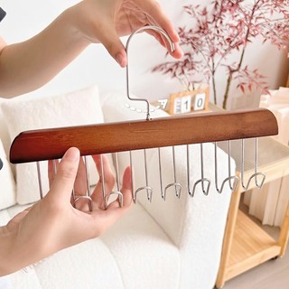 Móc gỗ treo đồ lót, thắt lưng, cà vạt treo đồ da năng , moc kep inox FETA