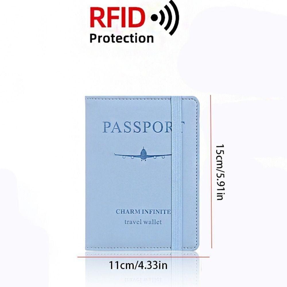 Hộp đựng thẻ RFID HOBBYIN, Vỏ hộ chiếu RFID bằng da di động, Thẻ tín dụng du lịch dung tích lớn đa chức năng chống trộm