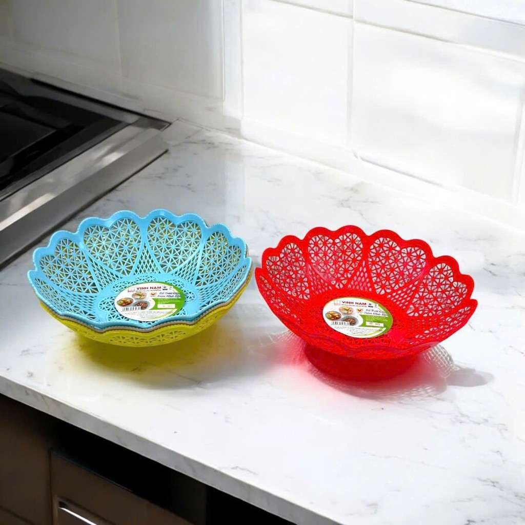 Rổ Trái Cây Tròn Nhỏ Vinh Nam Plastic Dùng Đựng Thực Phẩm Trái Cây An Toàn Tiện Lợi Size 36 Mã 308