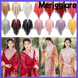 MERIGGIARE Evening Prom Cape, Nhiều Màu Với Tua Rua Khăn Choàng Nữ, Áo Choàng Rỗng Cưới Cô Dâu Khăn Choàng Nữ