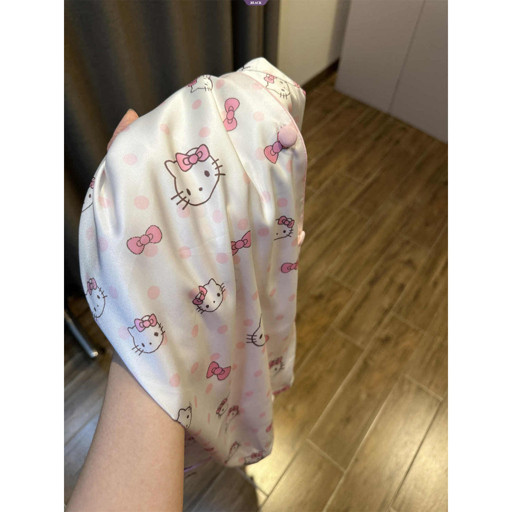 Sweet Pink Polka Dot Hellokitty Bộ Đồ Ngủ Nữ Xuân Thu Mới Quần Dài Tay Bộ Đồ Quần Áo Gia Đình [BL]