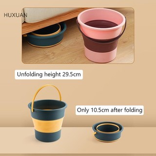 Huxuan 5 / 10L Xô Gấp Di Động Để Giặt Ngoài Trời Có Thể Gập Lại Lưu Vực Silicon Xô Nước Cắm Trại Tiết Kiệm Không Gian Rửa Xe Xô RFT