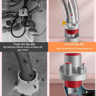 Van Đa Năng Ngăn Mùi Bunnies House - Bộ Đầu Nối 5 in 1 Cho Ống Thoát Nước, Rửa Chén, Máy Lọc Nước