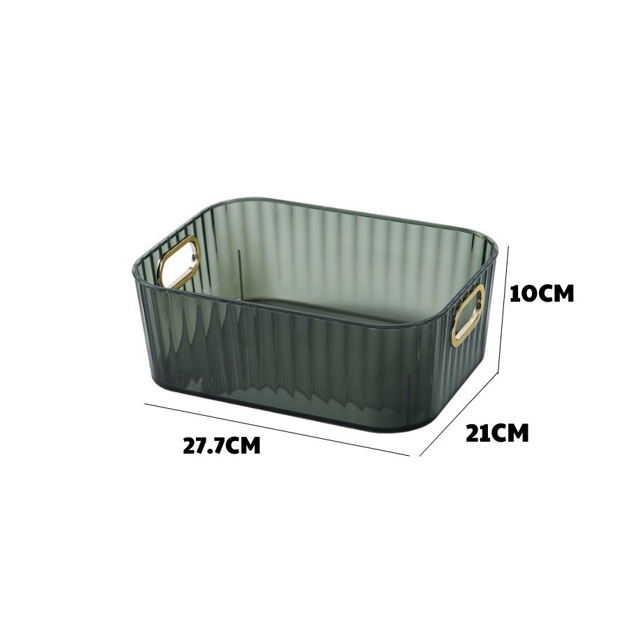 Khay Đựng Đồ TRong Suôt, Khay Mĩ Phẩm Có Quai Nhiều Màu Sang Trọng Q061