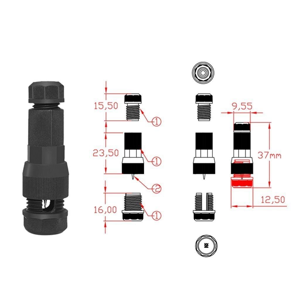 Đầu nối xuyên lỗ khóa nhanh THFENG, với đầu nối cáp điện áp thấp loại xuyên, khớp nối nhánh Dây chống nước Thiết bị đầu cuối cảnh quan