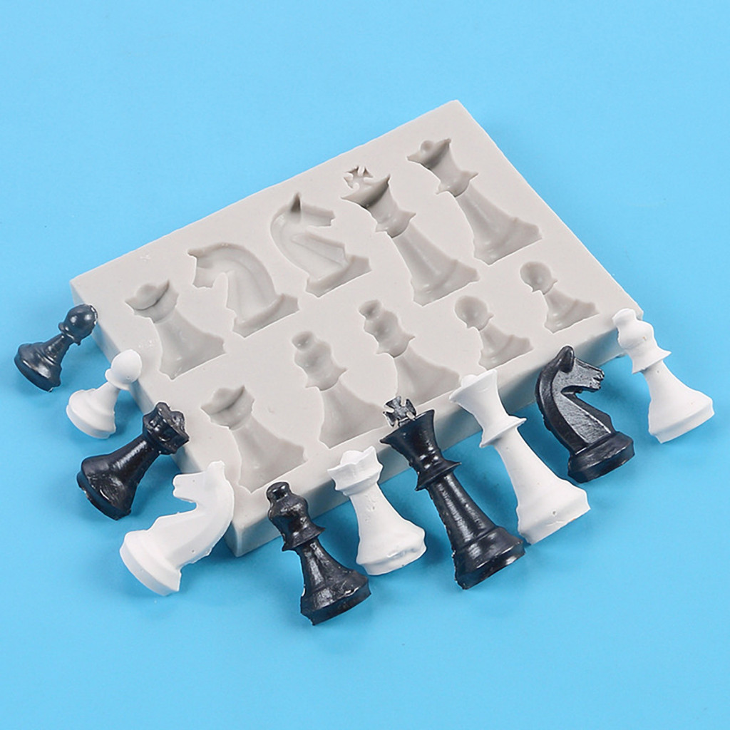 Thai| Khuôn Silicon Fondant Khuôn Cờ Vua Hình Chocolate Khuôn Thực Phẩm Bpa Free Chống Dính Tự Làm Khuôn Bánh Chịu Nhiệt Phụ Kiện Nhà Bếp