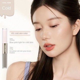 Sweet Mint Double Head Highlight Bronzer, Contour Brighten Complexion Sửa đổi đường viền mặt Nature Lasting Water Proof