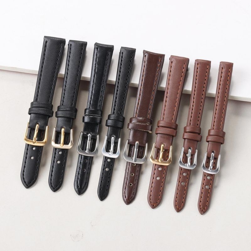 Dây đeo đồng hồ bằng da PU 8-24mm 8mm 10mm 12mm 14mm 16mm 18mm Dây đeo đồng hồ bằng da đa năng 20mm 22mm Vòng tay dành cho nam Phụ kiện đồng hồ nữ có khóa chốt Khóa vàng bạc