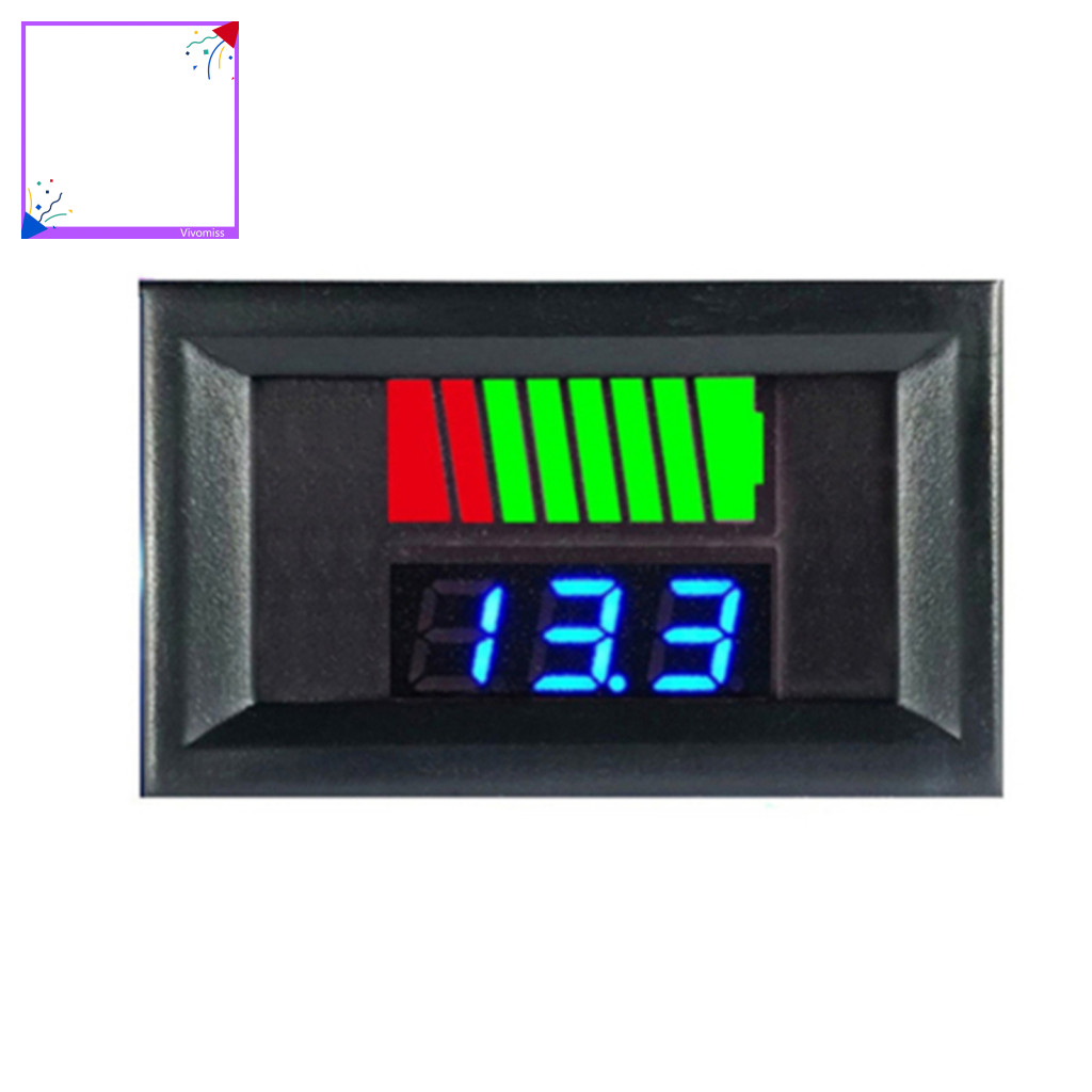 [Vm] Đồng hồ đo dung lượng pin 12V-60V Màn hình kỹ thuật số LED Cảnh báo công suất thấp Độ phân giải công suất 8 tầng Chỉ báo dung lượng pin Phụ kiện gia đình
