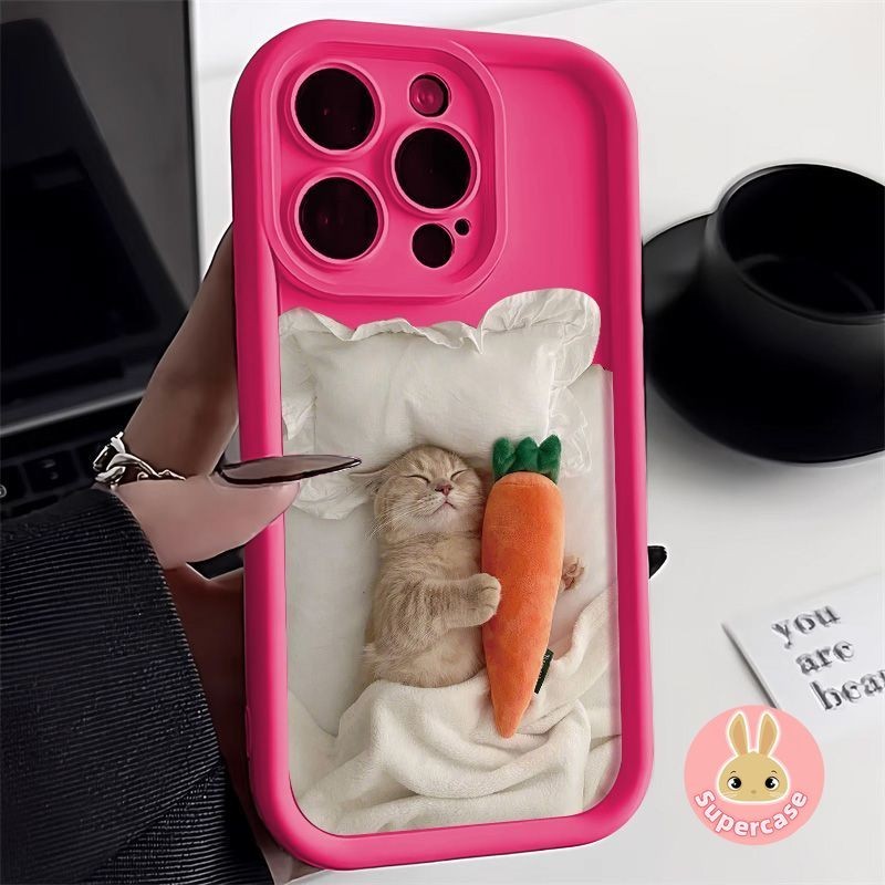 Ốp Điện Thoại Mèo Vui Nhộn Cho OPPO A6 GT Max A5 A5i Pro F31 Pro Plus Reno 15 14 Find X9 Pro X8S X8 Ultra K13 Turbo Pro Mèo Ngủ Có Cà Rốt Vỏ Điện Thoại Dễ Thương