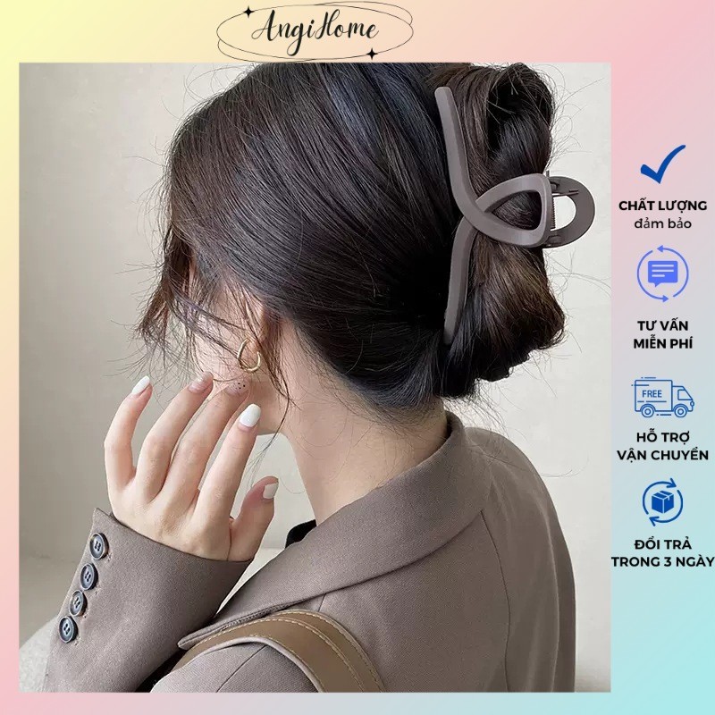 Kẹp tóc càng cua Hàn Quốc cỡ lớn SIZE 13cm nữ đẹp hottrend nhám cặp búi tóc dễ thương cào 10 răng, 14 răng ANGIHOME