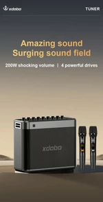 Xdobo Tuner 200W Công suất lớn Loa Bluetooth di động mạnh mẽ Cắm trại K SONG Hộp tiệc Bass nặng Không dây MIC Caixa De Som USB — ảnh 8