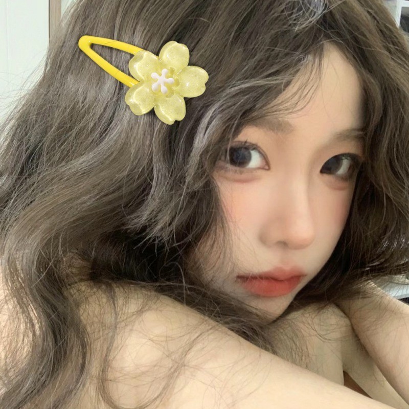 Thời Trang Hàn Quốc Ngọt Ngào Dễ Thương - 5 Cái / bộ Kẹp Tóc Hình Hoa Nữ - Kẹp Tóc Hoa Anh Đào Màu Kẹo - Girls Side Bangs BB Barrettes - Phụ Kiện Tóc Phổ Biến