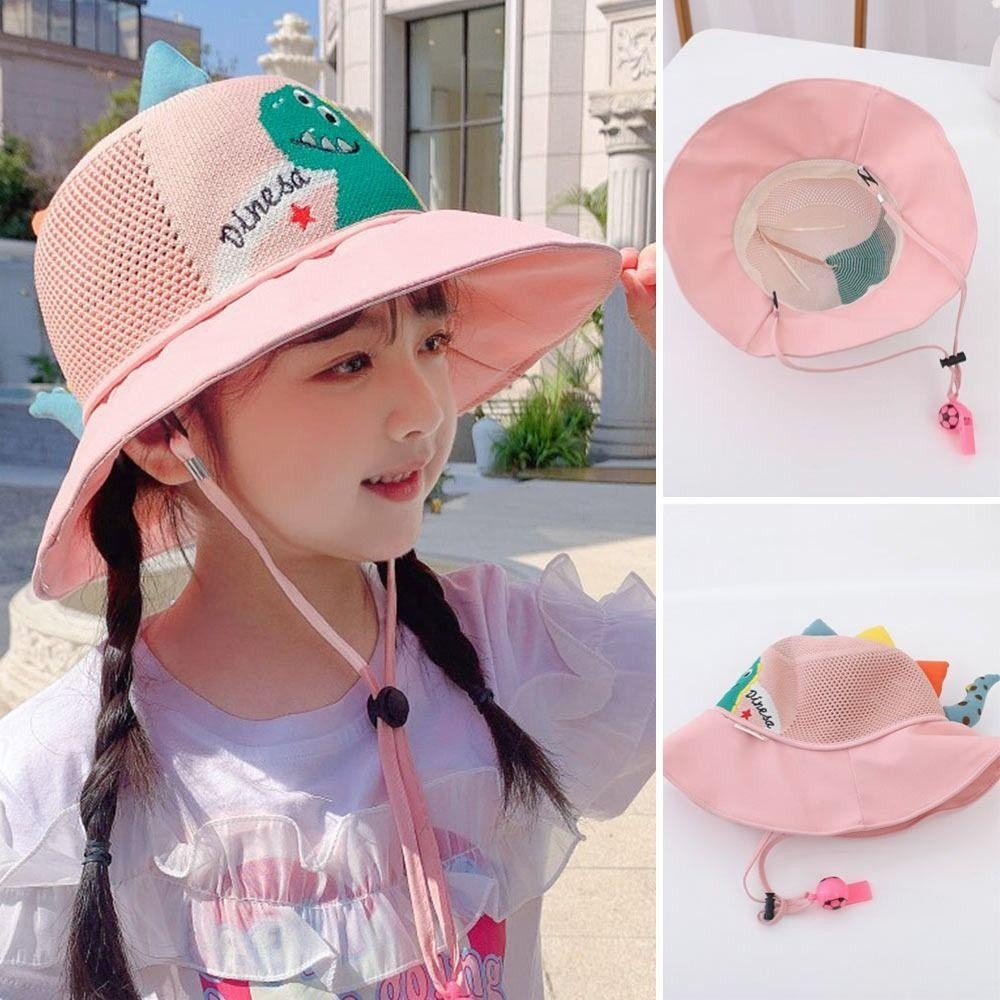 Mũ xô trẻ em FEDAOG, Mũ chống nắng vành rộng chống tia cực tím, ngoài trời có còi hoạt hình dễ thương Mũ đi biển cho trẻ sơ sinh bé gái bé trai