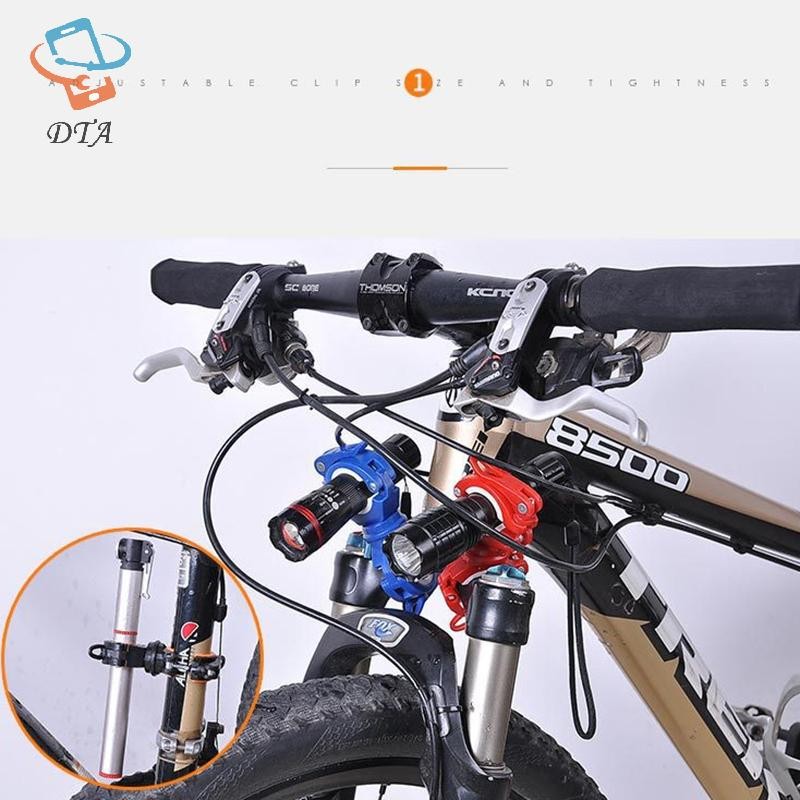 [DTA] 360°Xoay Xe Đạp Kẹp Kẹp Đèn Pin Gắn Giá Đỡ Xe Đạp Đèn LED Đèn Pin Đèn Pin Gắn Giá Đỡ Phụ Kiện VN