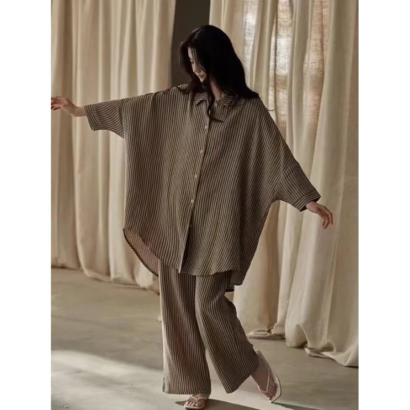150kg Bộ Đồ Ngủ Kích Thước Lớn Nữ Rời Ôm Hơn Nhìn Xuân Thu Mỏng Thường Ngày Loungewear