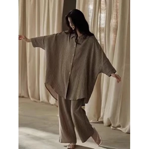 150kg Bộ Đồ Ngủ Kích Thước Lớn Nữ Rời Ôm Hơn Nhìn Xuân Thu Mỏng Thường Ngày Loungewear