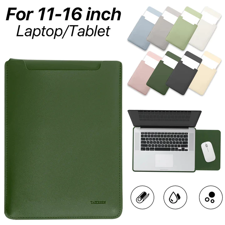 Túi Laptop Dành Cho MacBook M1 M2 Pro 13 A2338 Notebook Tay Bao Da PU Cho MacBook Air 13 13,6 Ốp Lưng 2023 M1 M2 M3 Pro 14,2 Inch A2442 A2779