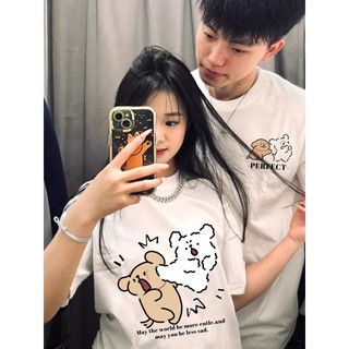 Hiixiivi Thương Hiệu Mới 100% Cotton Unisex Áo Thun Nữ Tay Ngắn Nam Nữ Baggy Cổ Tròn Rời In Hình Cặp Đôi Độc Đáo Tee 2025