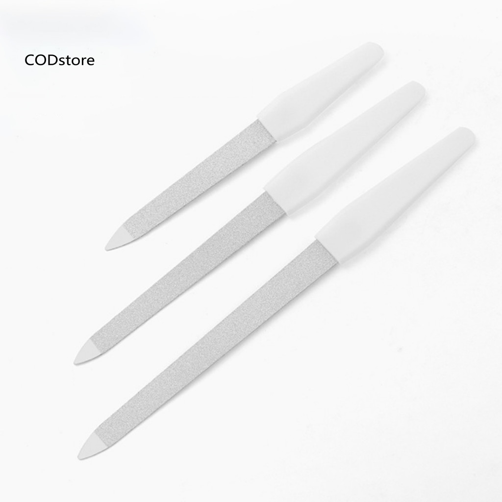 Kdc Salon Đệm Hai Đầu Chống Trơn Trượt Tay Cầm Đánh Bóng Móng Tay Đa Năng 2 Trong 1 Dụng Cụ Làm Móng Tay Sử Dụng Kép Tập Tin Móng Tay Bằng Thép Không Gỉ Da Chết Đẩy Máy Đánh Bóng Đồ Dùng Làm Móng Tay