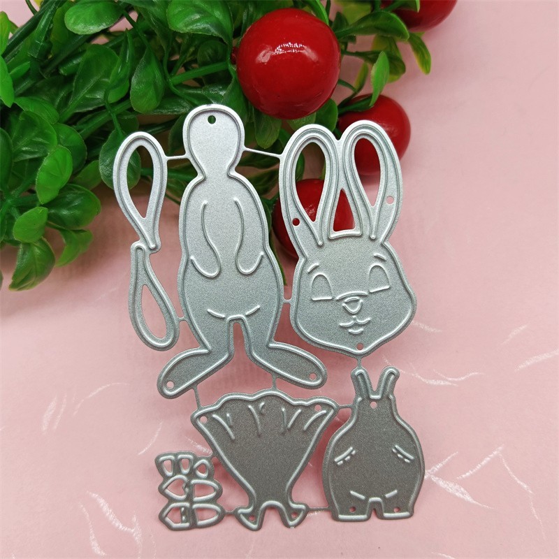 Sổ Lưu Niệm Thỏ Kim Loại Thép Carbon Khuôn Cắt DIY Giấy Thủ Công Câu Lạc Bộ Dập Nổi Khắc Bản Mẫu Cắt Chết