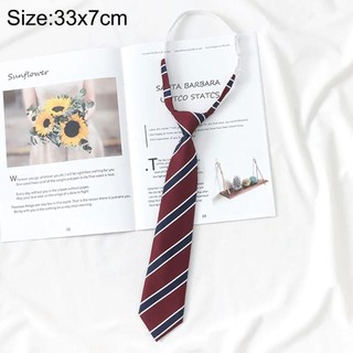 Dây nơ cổ sọc đỏ phong cách đại học, phụ kiện thời trang cho học sinh