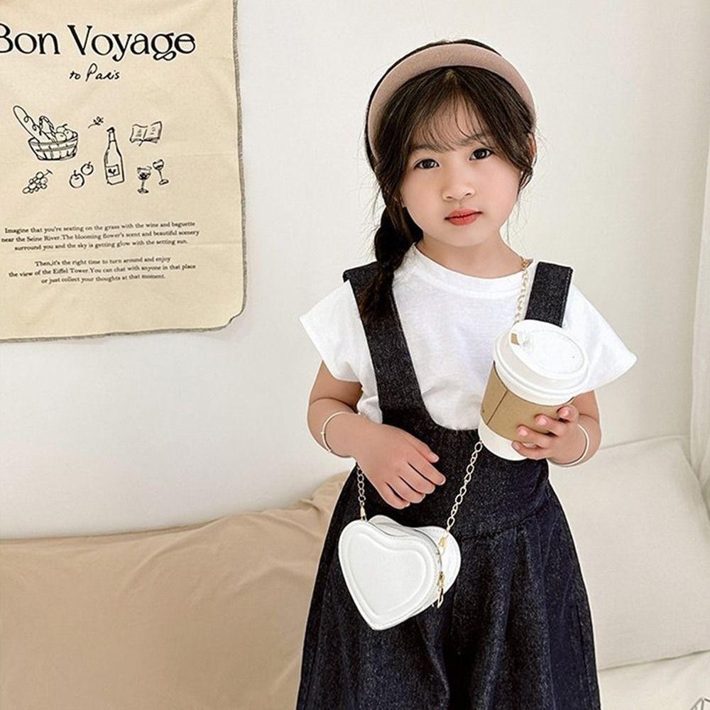Túi đeo chéo, Túi đeo vai Mini màu trơn, Túi nhỏ hình trái tim bằng da PU thời trang dành cho nữ