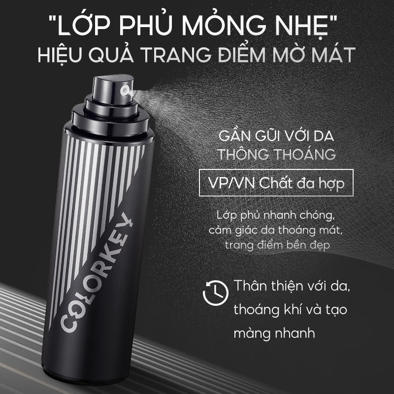 Ảnh Xịt Khóa Nền Colorkey cố định lớp makeup lâu trôi, dưỡng ẩm, kiềm dầu chống thấm nước 100Ml 4